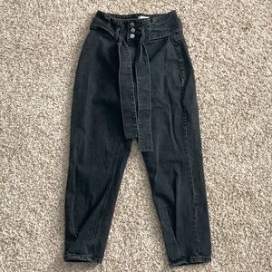 Black parachute jeans
